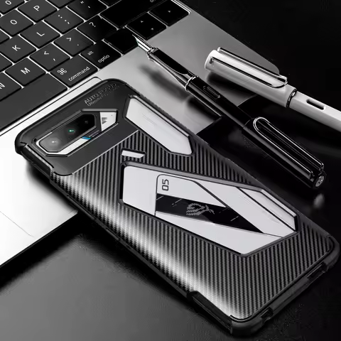 Case for ROG Phone 5 5S Pro Ultimate Carbon Fiber Shockproof Soft TPU Lens Protection Armor Cover Fo