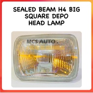SEALED BEAM H4 BIG SQUARE DEPO 6052 HEAD LAMP LAMPU DEPAN LORI