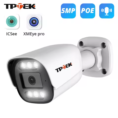5MP IP Camera Outdoor POE Surveillance H.265 Two Way Audio CCTV Color Night Vision IP66 Camera for P