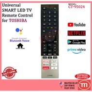 TOSHIBA SMART LED TV BLUETOOTH VOICE UNIVERSAL REMOTE CONTROL REPLACEMENT CT-95024