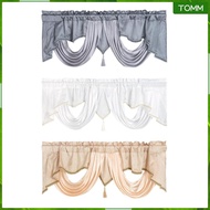 [Wishshopehhh] Short Curtain with Tassel Small Window Curtain Decoration Breathable Rod Pocket