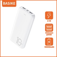 Powerbank 10000mah BASIKE asli Dual input output Dengan Dengan lampu LED ganda