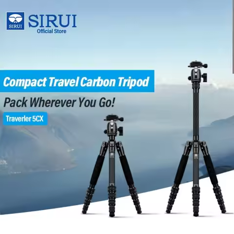 SIRUI Traveler 5CX Carbon Fiber Professional Tripod For DSLR Camera Lightweight Travel Tripods 141CM