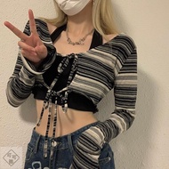 [Cocoa] DREAM SEVEN77 Two-Sided Top Women 2024 Early Autumn Slimmer Look Sweet Spicy Long-Sleeved St