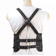 Medieval Steampunk Leather Body Chest Armor Viking Knight Pirate Warrior Cosplay Costume Men Belt Ve