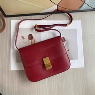 Celine 經典紅色box豆腐包 斜挎包
