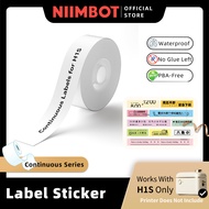NIIMBOT H1S Continuous Sticker, Custom Waterproof Refill Paper Tape Roll for Label Printer