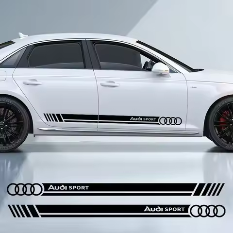2pcs Long Stripe Car Stickers Auto Side Body Sports Decals Automobiles For AUDI TT A3 A4 A7 Q3 Q5 S4