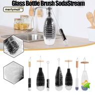 MERLYMALL Soda Stream Bottle Brush, With Beechwood Handle Dust Removal Glassware Jars Cleaner, High Quality Drink Wineglass Bottle Cup Kitchen Cleaning Tool Cleaning Brush Home