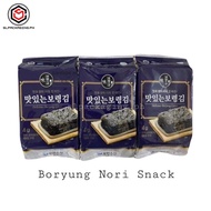 1 Box Boryung Seaweed Nori Snack Roasted Laver 4g / 72 packs