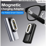 For Rokid Smart Glasses Magnetic Charging Adapter USB-C Female to 3Pin Glasses Charger with Indicato