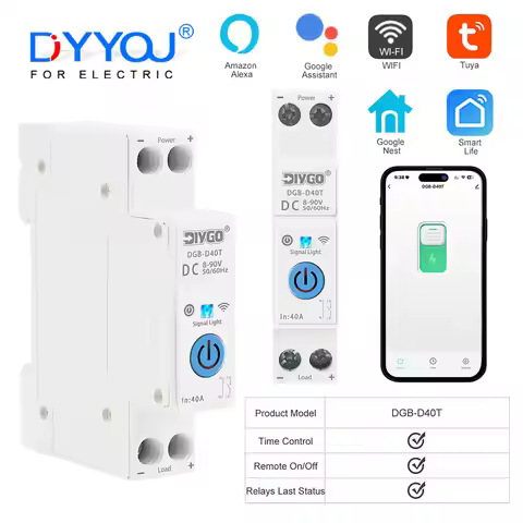 WIFI Smart Switch DC Timer Relay Status Real-time Monitoring Remote Control Circuit Breaker Smartlif