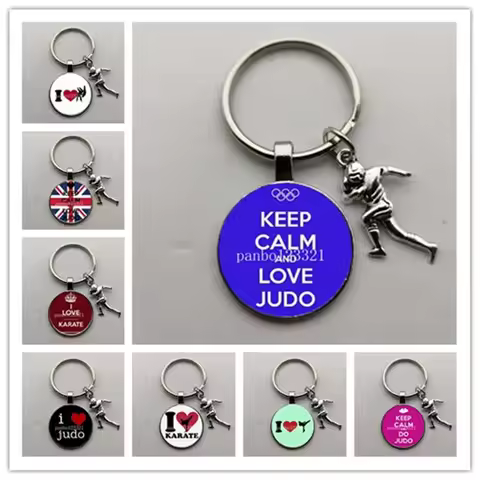Novelty Fashion Love Judo Karate Keychain Exquisite Popular Women Men Casual Sports Key Chain Ring J