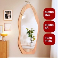 Wall Decor Full Body Mirror - Cloud Shape Mirror with High Quality Wooden Border 40x120cm Minimalist
