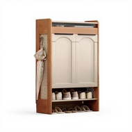 Shoe Rack Cabinet with Multitier Design Space-Saving Wooden Shoe Storage Cabinet with Doors Standing