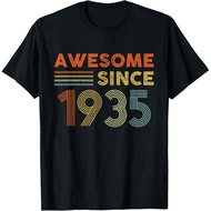 Men's cotton T-shirt Vintage Awesome Since 1935 - 90-Year-Old Gifts 90th Birthday T-Shirt