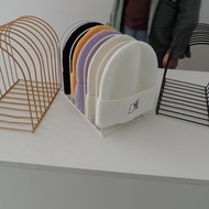 Tyk Nordic Iron Desktop Desk Semicircle Bookshelf Hat Storage Student Knitted Desk File Rack Small 2