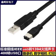 Standard Copper Wire IEEE400 1394 Wire to USB AM Interface to 6PUSB to 1394 Sound Card Connection Ca