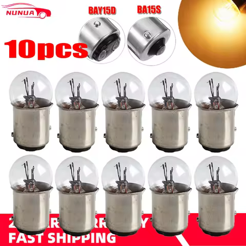10Pcs G18 Car Bulb Door Lights 5W/10W 12V/24V 10W BA15S BAY15D Clear Recar Cxternal Lights Side Turn