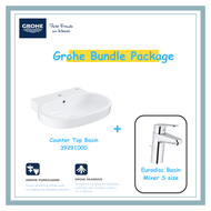 Grohe 605mm Eurocosmo Counter Top Basin + Grohe Eurodisc Cosmopolitan Sink Mixer Tap Bundle Package