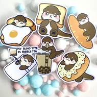 Midnight Otter Baked Sweets Vinyl Sticker, Waterproof Sticker, Laptop Decal