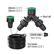 8/11MM Soft Garden Hose Irrigation Watering Tubing Barb Connecters Faucet 3/8' '  Tee Equal El