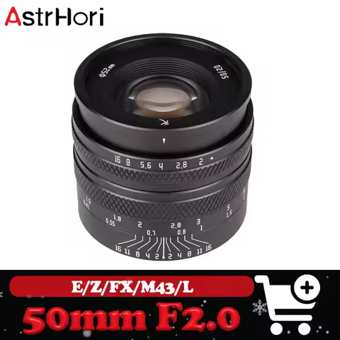 AstrHori 50mm F2.0 Full Frame Manual Focus Large Aperture Portrait Photography Lens compatible with 