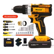 21V Electric Drill Cordless Electric Screwdriver Drill Set 288VF Portable Rechargeable Lithium Battery Electric Screwdriver Set Drill Machine Full Set penebuk serbaguna