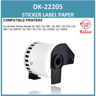 [Compatible] Brother DK22205 DK-22205 2205  Continuous Thermal Paper Label Sticker Roll (Black on Wh