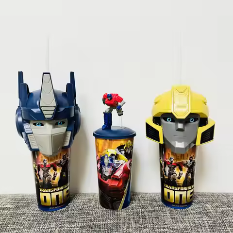 New Movie 《Transformers One》 Optimus Prime Bumblebee Topper Cup Figuine Cinema Collectible Model Gif