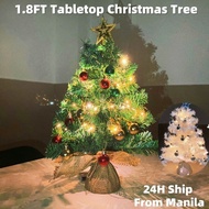 PVC Mini Desktop Christmas Tree With LED Christmas Balls and Star Treetop Decorated 1.8FT Xmas Tree