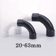 1pc 20-63mm PVC Crescent Moon Elbow Connector White/Grey PVC 90degree Elbow Connectors Garden Water 