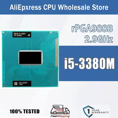 Intel Core i5-3380M SR0X7 2.9GHz Dual-Core Quad-Thread 3M 35W Computer CPU Processor Server i5 3380M