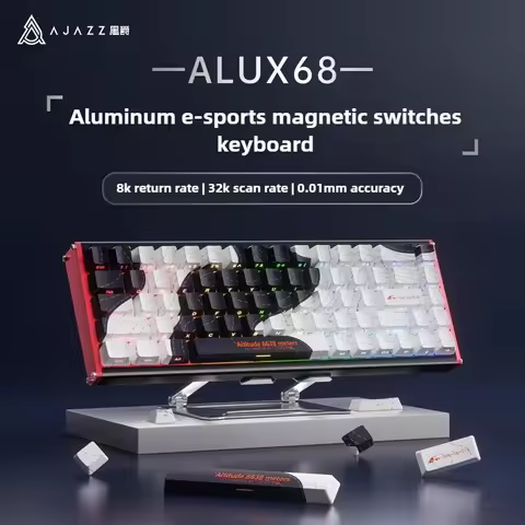 AJAZZ ALUX68 Wired Magnetic Axis Custom All-aluminum Mechanical Keyboard Full Key Hot-swappable Low 