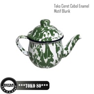 Teko Ceret Enamel Blurik Jadul 600ML - Teko Jadul - Teko Enamel - Teko Loreng - Teko Lurik - Teko -