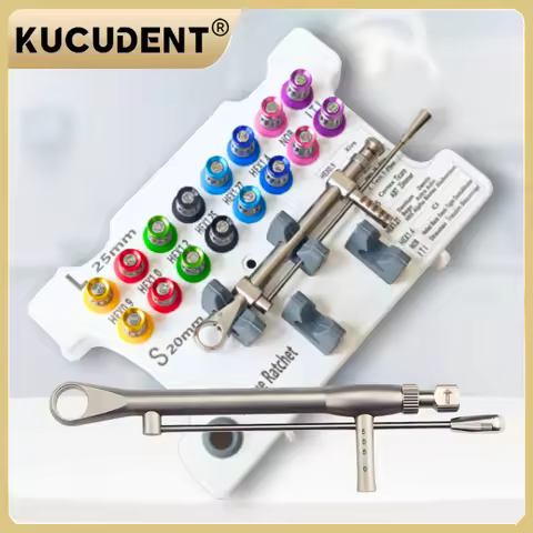 Whole Set Dental Implant Restoration Tool Kit - Universal Torque Wrench 10-70NCM with Screwdrivers f