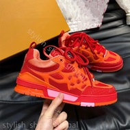 Designer Skate Shoes Leather Board Shoes Embossed Sneakers Trainers Floor Women Men Mesh Sneaker Pla