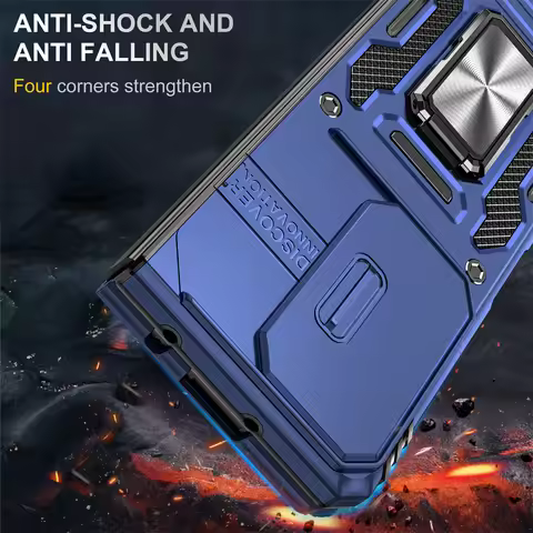 Z Fold7 5G 2025 Shockproof Case For Samsung Galaxy Z Fold 7 Armor Camera Slide Ring Back Funda For G