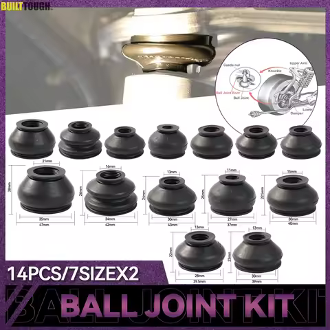 7SizeX2 Universal Rubber Ball Joint Boot Dust Cover Cap Tie Rod Linkages End Set Replacement Kit Pro