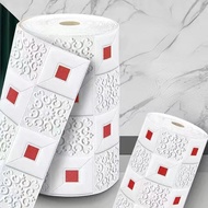[ZESSZ] 70cm*1/2/5/10m 3D Wallpaper Stickers Roll Panel White Soft Foam Brick Marble Rock Cobbleston