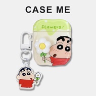 Cartoon 3D Flower Crayon Shin Chan Wireless Bluetooth Earphone Case Compatible for Airpods 1 2 3 Pro
