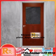 RRB-1G4P Black Glass door | Pintu kaca | Nyatoh Solid Wood | Pintu Kayu | Pintu Murah | Wooden Door
