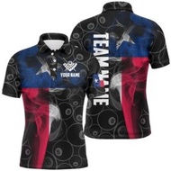 White Black 8 Ball Billiard 3D Polo Shirts, Custom 8 Ball Pool Pattern Polo, Personalized Billiard P