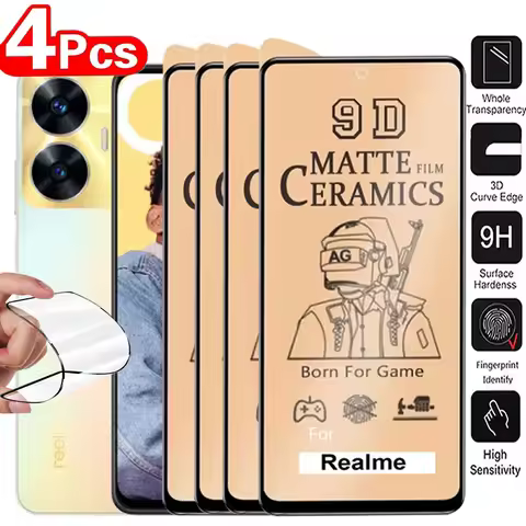 4PCS Soft Matte Ceramic Film For Realme C55 C53 GT 2 5G 10 9 8 Pro Plus 9i 8i GT NEO 2 3 3T Master E