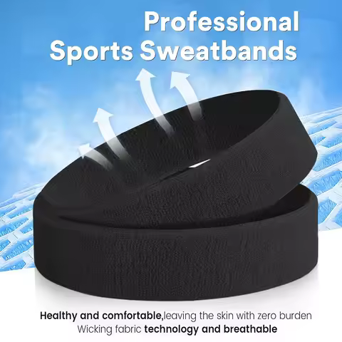 3pcs Sweatproof Sports Headbands for Men and Women - Moisture-wicking Sweatband for Tennis, Basketba