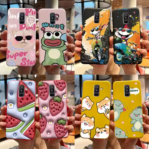 For Samsung Galaxy A6 Plus A6+ 2018 Case SM-A605F Silicone Cover Cute Bear Cartoon Soft Funda For Sa