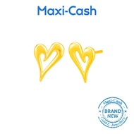 Blissful Heart Earrings in 916 Gold 916 Gold Earring Gold Earring