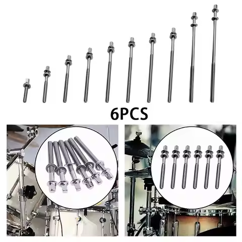 6x Drum Tension Rods Drum Lug Mounting Screws 5mm Drum Lug Bolts Drum Set Screws for Jazz Drums Snar