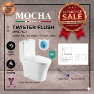 Mocha Italy - TWISTER RIMLESS FLUSH SUPER SALES WATER CLOSET WC (MWC7627)  LIFETIME WARRANTY UF SEAT