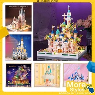 【💒LEJUBLOCK💯】pink castle building blocks disneyland park nano block birthday gift red church hagia s